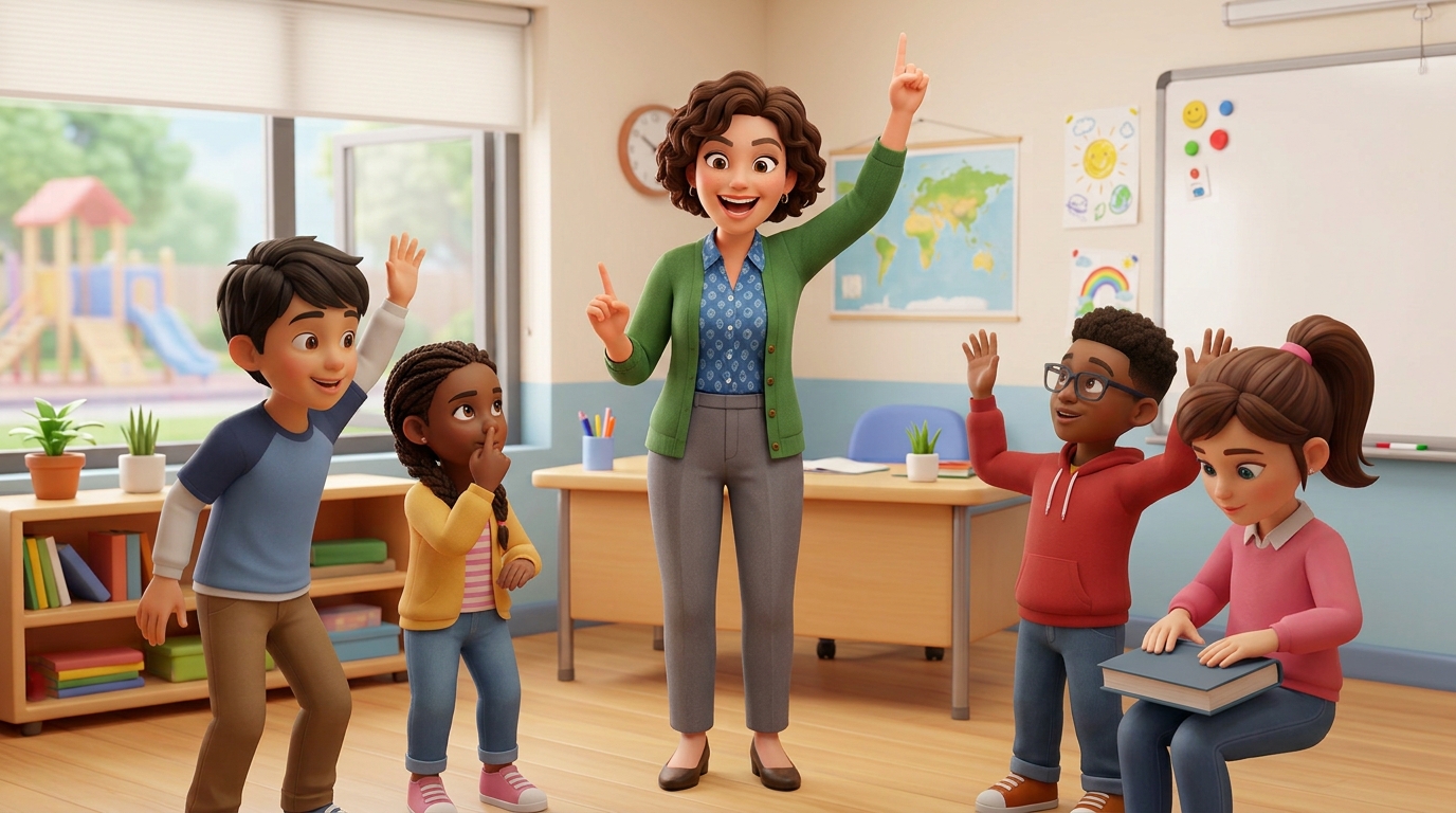 LESSON 56: STAND UP – SIT DOWN – IMPERATIVE SENTENCES 2 Teacher Says classroom game